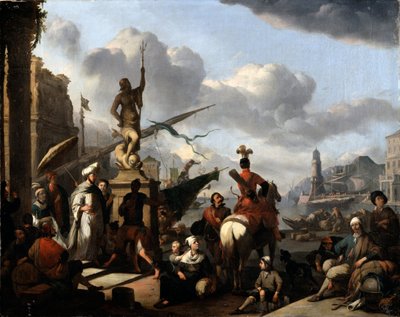 An Italian Seaport by Jan Lingelbach